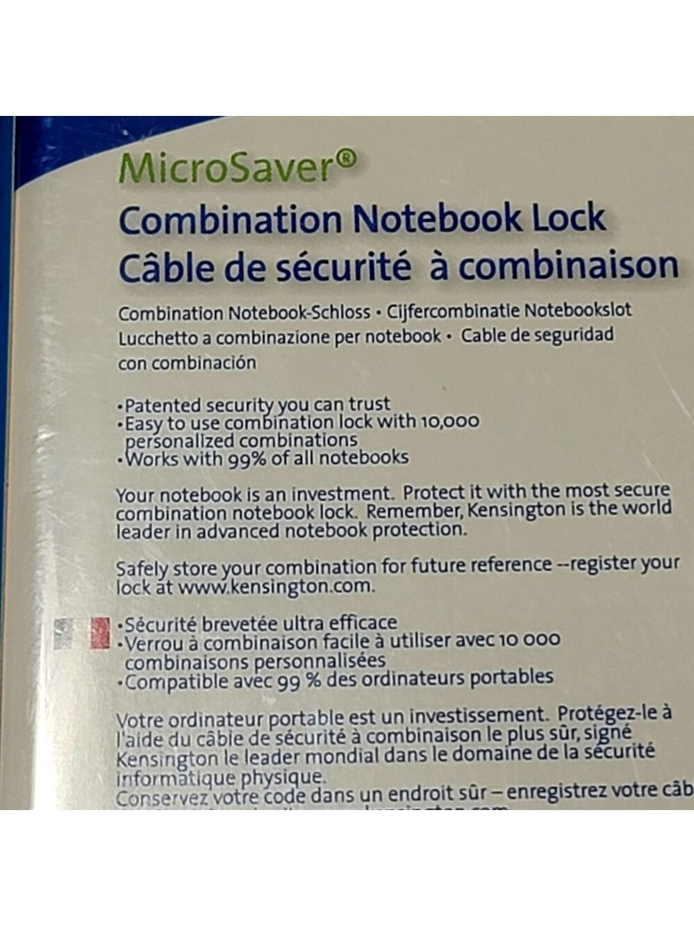 Kensington MicroSaver Combination Notebook Lock - Picture 5 of 8